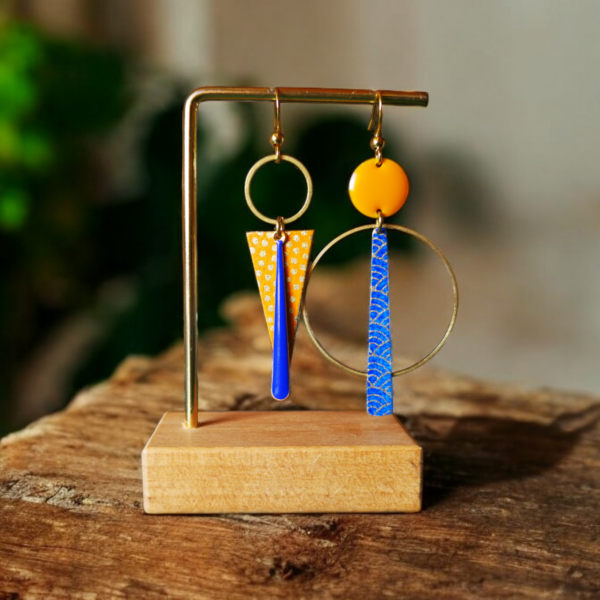 Boucles d'oreilles washi/laiton